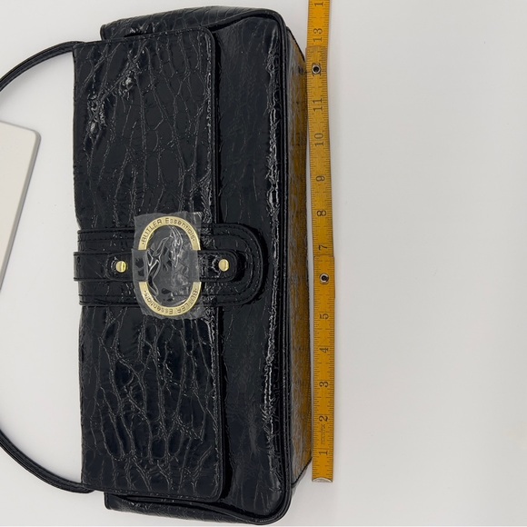 Butler Bag by Jen Groover Black Crocodile-Embossed Top Handle Shoulder Bag NWOT - Picture 7 of 9